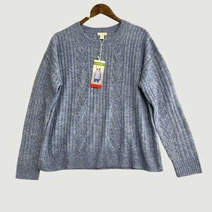 NEW Legendary Outfitters Cozy Cable Knit Sweater Blue Heather M M0170
